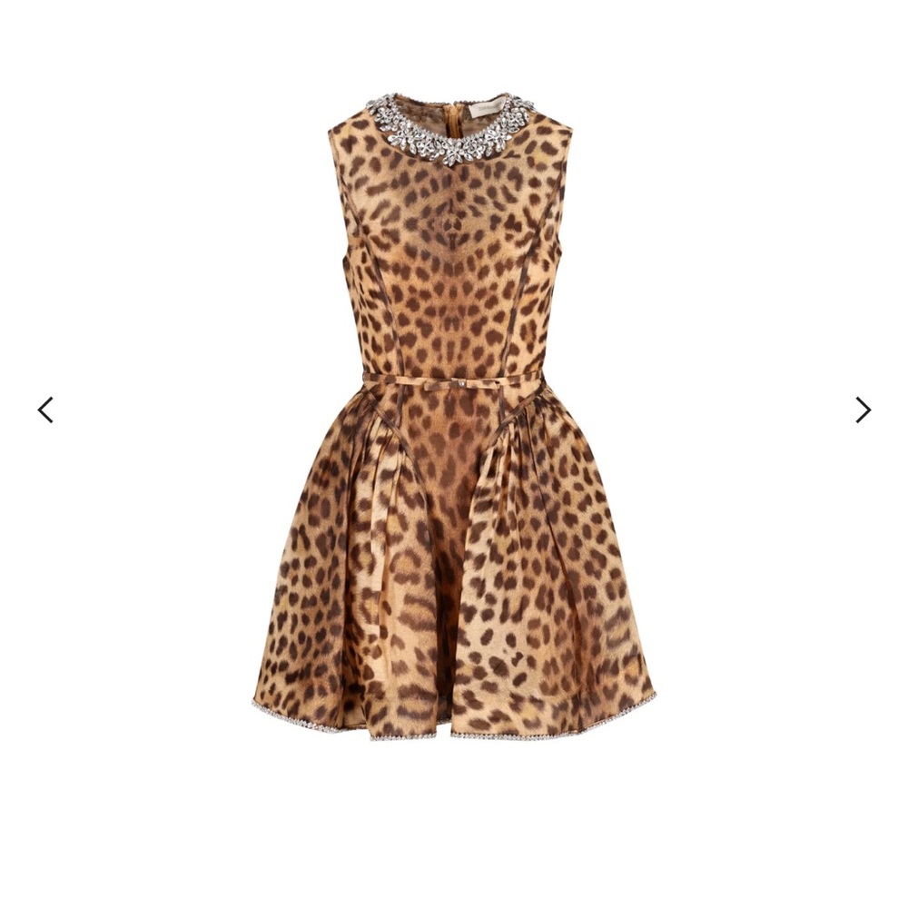 Zimmermann Brown Leopard Print Mini Dress